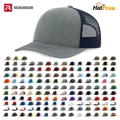 Richardson 112 Adjustable Snackback Trucker Hat OSFM Blank Mesh Back 135 Colors • $13.75