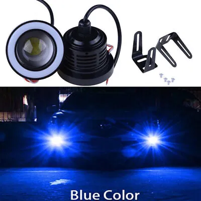 2x 3  Car Projector LED Fog Light Lamp Round Blue COB Halo Angel Eye Ring Bulbs • $24.98