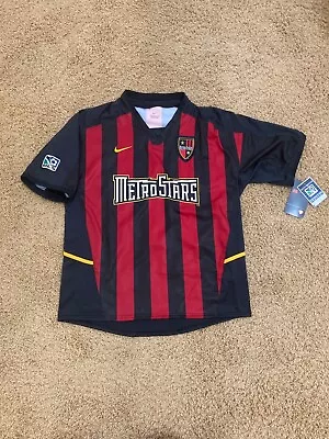 Nike Metrostars 2003/2004 Black Red Home Soccer Shirt Jersey Size M 188525-010 • $279.99