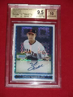 2009 Bowman Chrome Zack Wheeler Xfractor Auto BGS 9.5 / 10 GEM MINT Autograph • $279.99