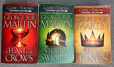 Set 3 George R.R. Martin Books-A Clash Of Kings/A Feast For Crows/Storm Swords • $19.99