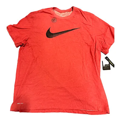 Nike Mens Dri-FIT Swoosh Training T-Shirt In Red/Black Diff. Sizes CZ9724-672 • $14.99
