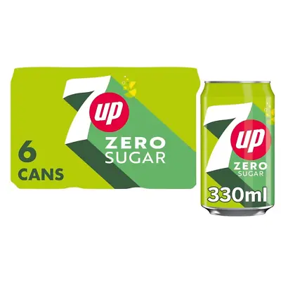 7 Up 6 X 330ml Cans Carbonated Lemonade Lemon & Lime Flavour Soft Drinks • £12