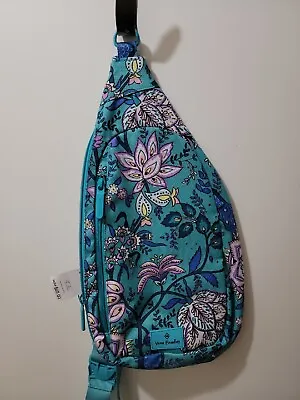 Vera Bradley Lighten Up Essential Sling Backpack In Peacock Garden  MSRP-85 • $60