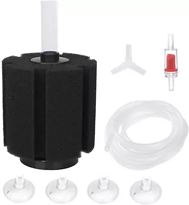 Aquarium Bio Sponge Filter Kit With Air Tubing Suction Cups Check Valves • $16.29