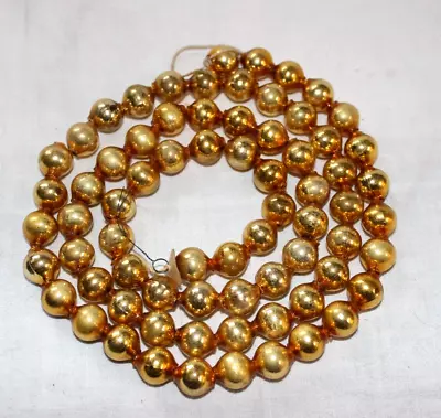 Vintage Antique Mercury Glass Bead Christmas Feather Tree Garland GOLD 40  • $17.50