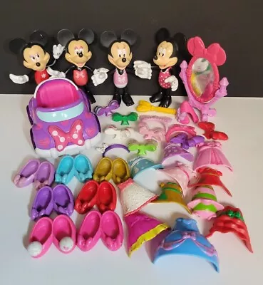 Disney MINNIE MOUSE Dolls Snap N’ Style Bowtique Car Clothes Mirror Lot Of 36 • $35