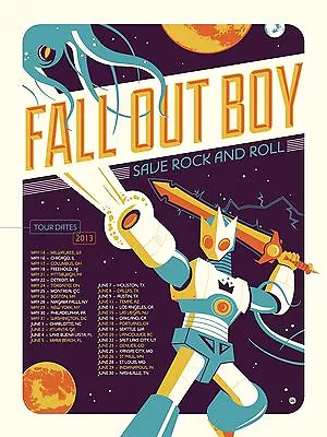 Fall Out Boy  Save Rock & Roll North American Tour 2013  Concert Poster • $32.87