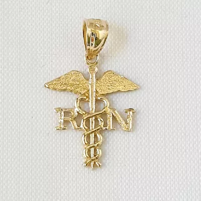 14k Yellow Gold RN (Registered Nurse) Pendant / Charm Made In USA • $76.99