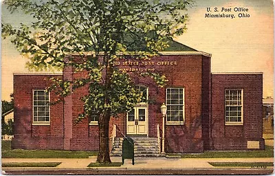 Postcard OH Exterior United States Post Office Miamisburg Philhower Drugs • $10.47