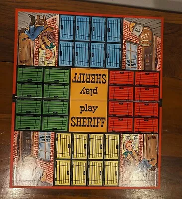 RARE - 1958 Milton Bradley Play Sheriff Vintage Board Game - NEARLY COMPLETE • $39.95