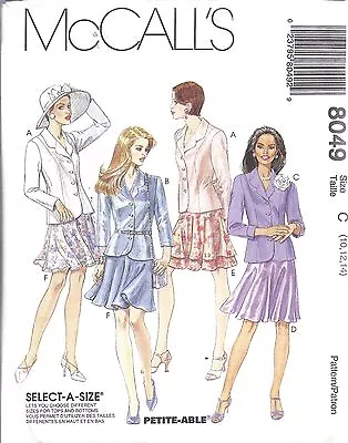 8049 UNCUT Vintage McCalls Sewing Pattern Misses Lined Jacket Bias Skirt OOP SEW • $4.89