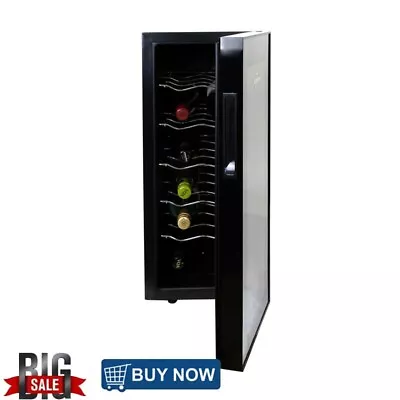 1 Cu. Ft. (28L) 12 Bottle Thermoelectric Wine Fridge Wine Cooler Home Office • $161.19