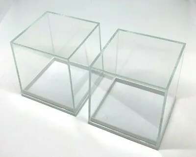 5cm CLEAR PERSPEX CUBE BOX 50mm Plastic Shop Display RETAIL Stand CASE Qty 1-50 • £6.79