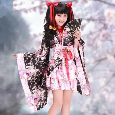 Vocaloid Cosplay Costume Dress Lolita Gothic Kimono Japan Maid Sexy Sakura Pink • $55.09