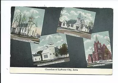 Postcard Post Card LaPorte La Porte City Iowa Ia Church Multi View • $4