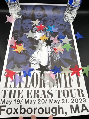 $59 • Buy Official Taylor Swift Concert Poster Foxborough MA Eras Tour May 2023 14x24 
