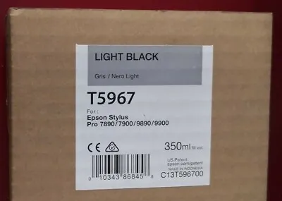 05-2022 Genuine EPSON T5967 Light Black Ink 350ml For Stylus 7890/7900/9890/9900 • $98.89