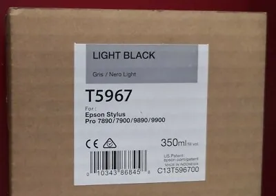 11-2021 Genuine EPSON T5967 Light Black Ink 350ml For Stylus 7890/7900/9890/9900 • $88.89