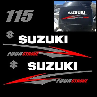 Suzuki  115 Hp FourStroke Outboard Decal Kit Replacement Decals REMIX • $41.99