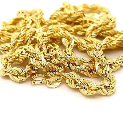 4MM & 5MM 9ct Yellow Gold ROPE Chain - UK Hallmarked - For Men And Women • £236