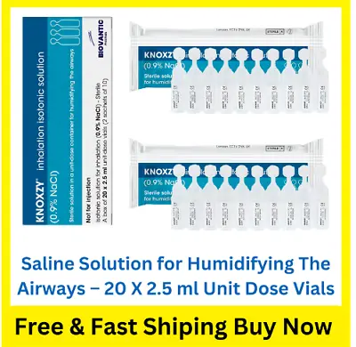 Sterile Isotonic Saline Solution 0.9% - 20 X 2.5 Ml Unit Dose Vials New Uk Stock • £15.19