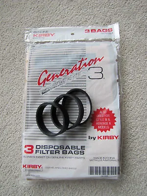 $11.99 • Buy 3 Genuine Kirby Knurled Belts & Sentria Vacuum Sweeper Bags G3 G4 G5 G6