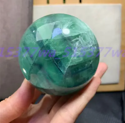 Natural Fluorite Ball Quartz Crystal Mineral Sphere Healing Reiki Gemstone 40+mm • $14.99