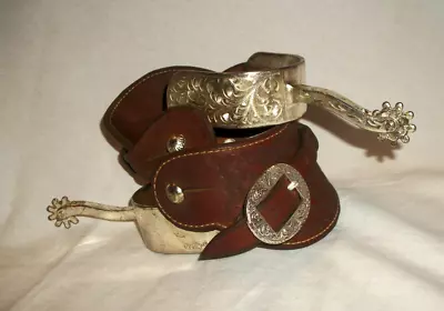Kelly Spurs Western Engraved Basketweave Leather Straps Ornate Buckles • $21
