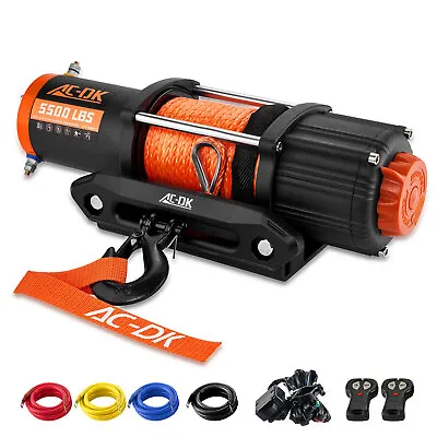 Electric Winch 5500LBS 12V Synthetic Rope ATV UTV Towing Truck OFFROAD 4WD USA • $199.99
