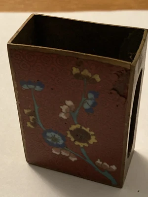 £3.99 • Buy Pretty Vintage Chinese Cloisonne Enamel Matchbox Holder