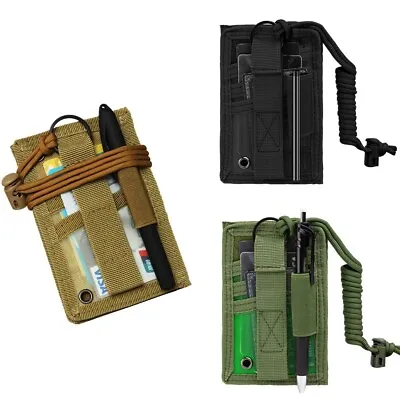 Tactical ID Card Holder Hook&Loop Patch Badge Holder Organizer With Neck Lanyard • $10.78