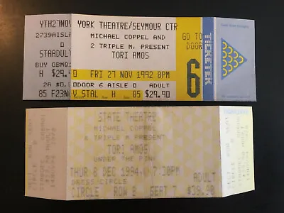 Tori Amos Concert Tickets X 2 Sydney Australia 1992 & 1994 • $85