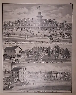 1875 Print HIGHLAND PARK IL - HIGHLAND HALL PREP SCHOOL - DEXTER MILLS -#282 • $36.55