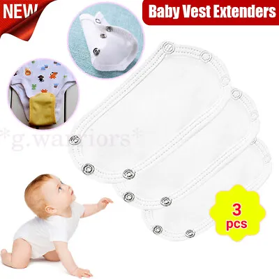 3X Baby Bodysuit Extension Cloth Kids Romper Toddler Vest Extender Accessories • £3.59