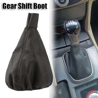Car Parts Gear Shift Stick Gaiter Boot Dust Proof Cover Black PU Leather Cover • $12.09