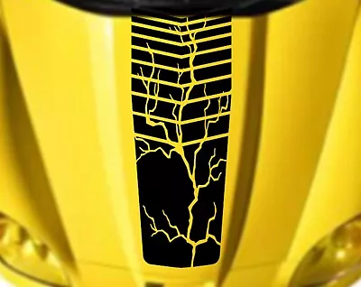 NEW 16  Hood Stripped Lightning RACING STRIPES Vinyl Decal (Fits Corvette C6) • $54.95