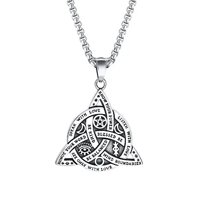 Boys Celtic Trinity Knot Pendant Necklace Men Stainless Steel Jewelry US Srock • $13.95