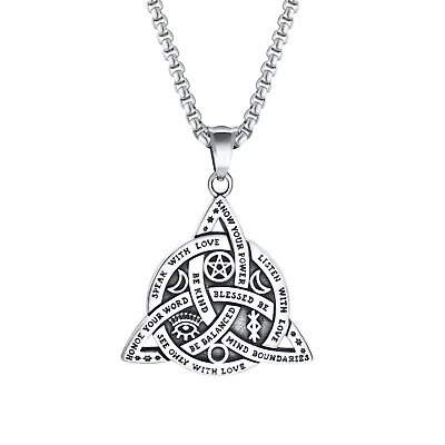 Vnox Celtic Trinity Knot Pendant Necklace Men Stainless Steel Jewelry • $7.99