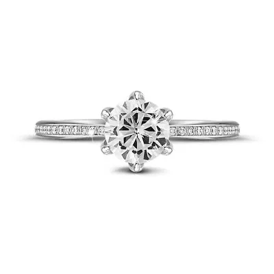 1.38 Ct Real Round Moissanite Engagement Anniversary Gift In 925 Sterling Silver • $119.75