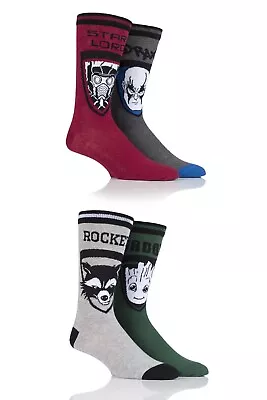 Guardians Of The Galaxy Socks Men Rocket Star-Lord Drax Marvel Merch Gift 4 Pack • £10.99