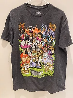 Disney VILLIANS Mens Large Gray T-Shirt SZ LG • $18