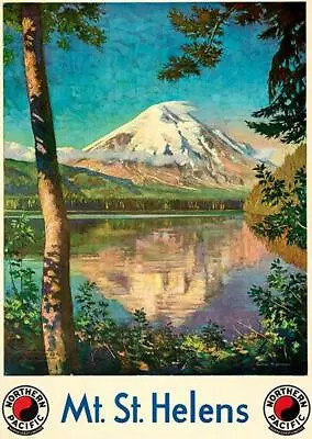 Mt. St. Helens - Northern Pacific Railway - 1924 - Travel Poster Magnet • $8.99