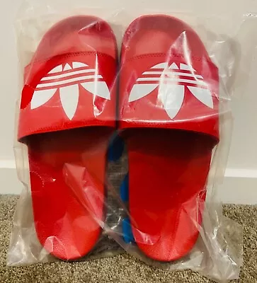 Adidas Originals Adilette Lite Slides Scarlet Red / White • $44