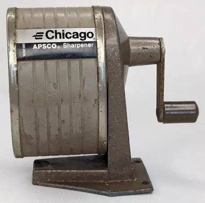 Vintage APSCO Berol Chicago Hand Crank Pencil Sharpener Wall Desk Mount • $14.99