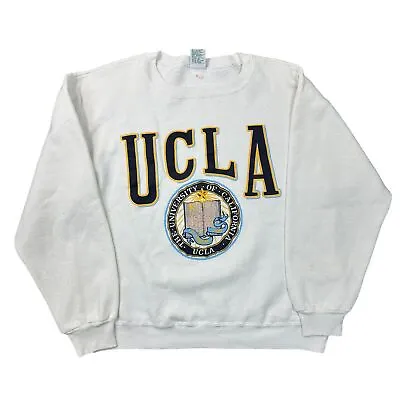 Vintage UCLA Sweatshirt Galt Sand USA University Graphic Print White Mens Large • £34.99