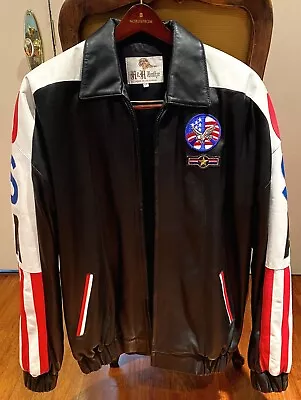 RARE Vintage ‘80s H&H Leather USA Bomber Jacket SIZE XL • $350