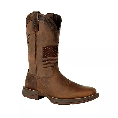 Durango Men's Rebel Brown Distressed Flag Square Toe Boot DDB0314 • $169