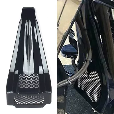 Fit For Harley Road King Street Glide Black Vivid Fairing Chin Spoiler Scoop • $107.05