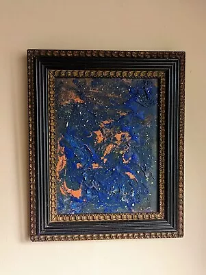 Space Universe Fantastic Original Abstract Painting Collage Gorgeously Framed • £82